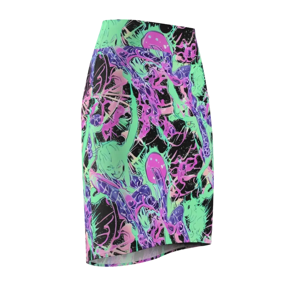 Candy Static on Pencil Skirt — Front Side