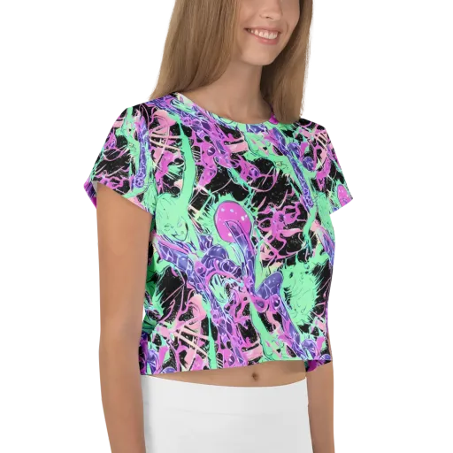 Candy Static on a Crop Tee