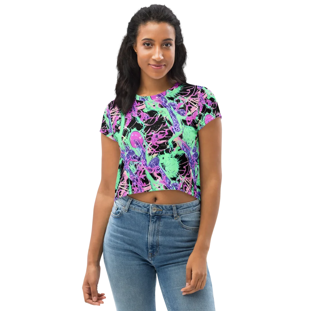 Candy Static on Crop Tee — Front