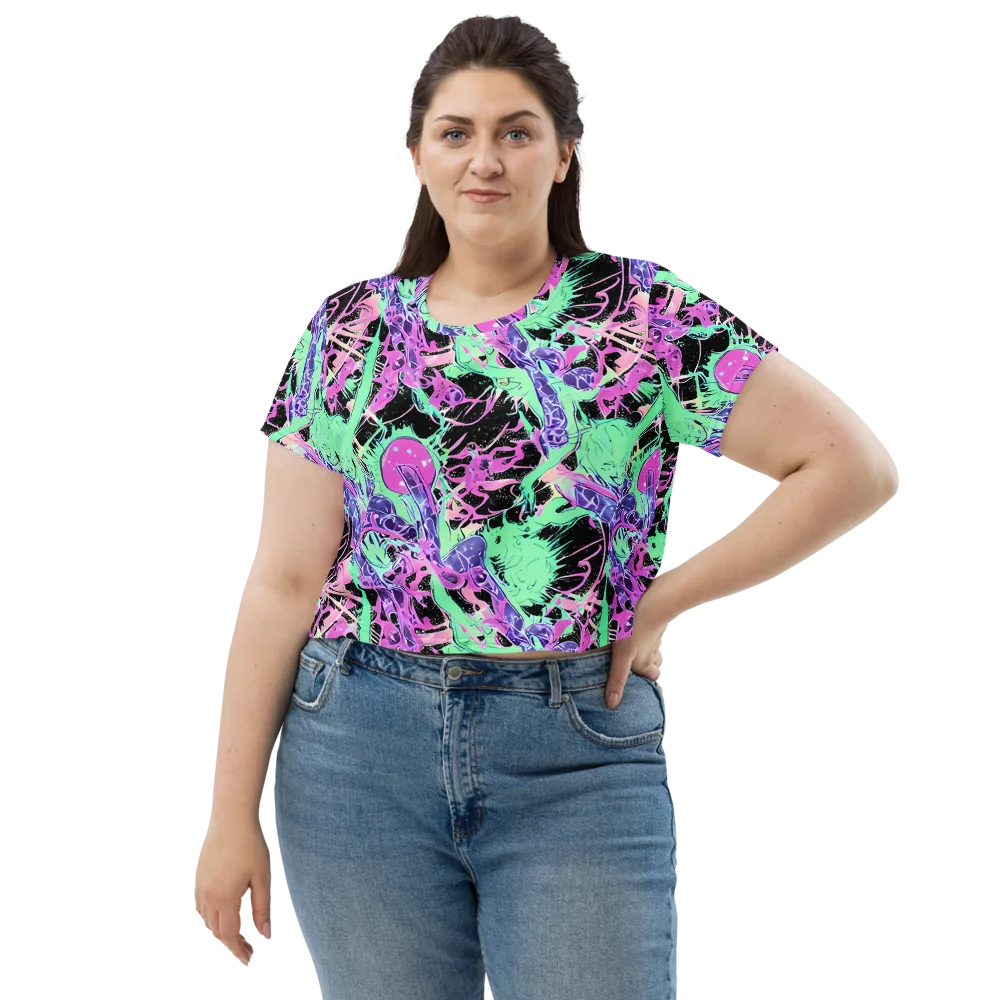 Candy Static on Crop Tee — Front