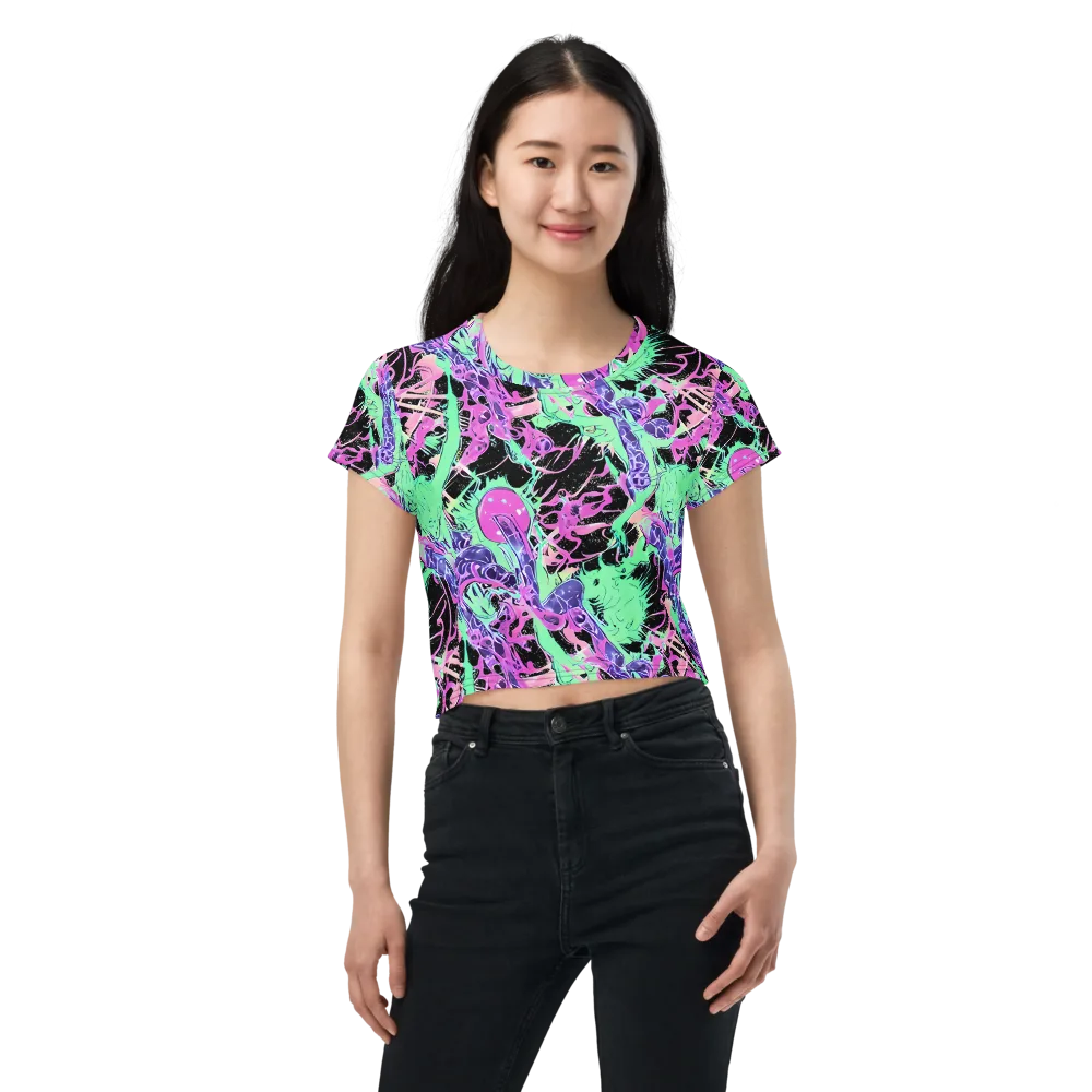 Candy Static on Crop Tee — Front