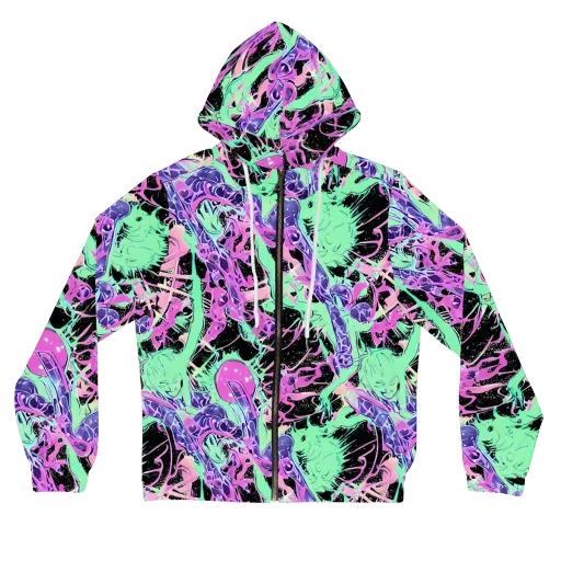 Candy Static on a Women's Full-Zip Hoodie