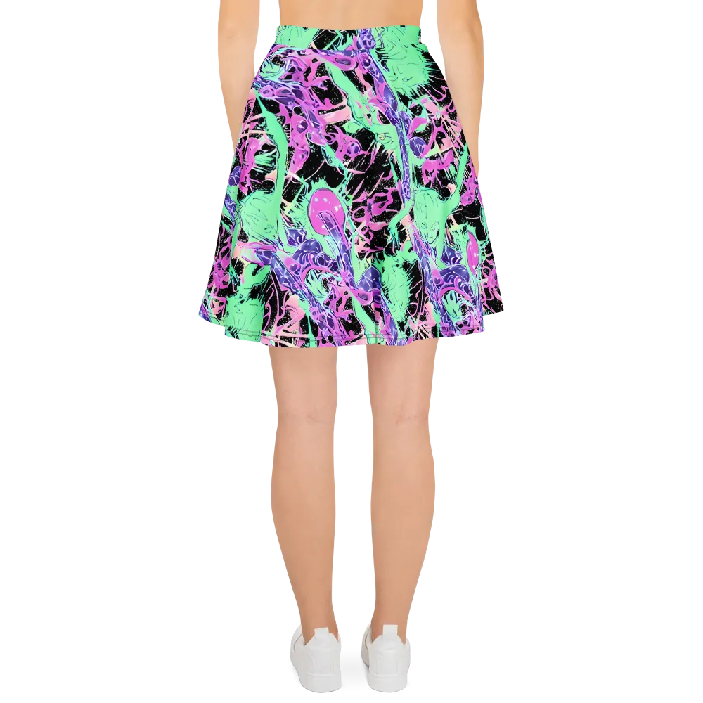 Candy Static on Skater Skirt — Back