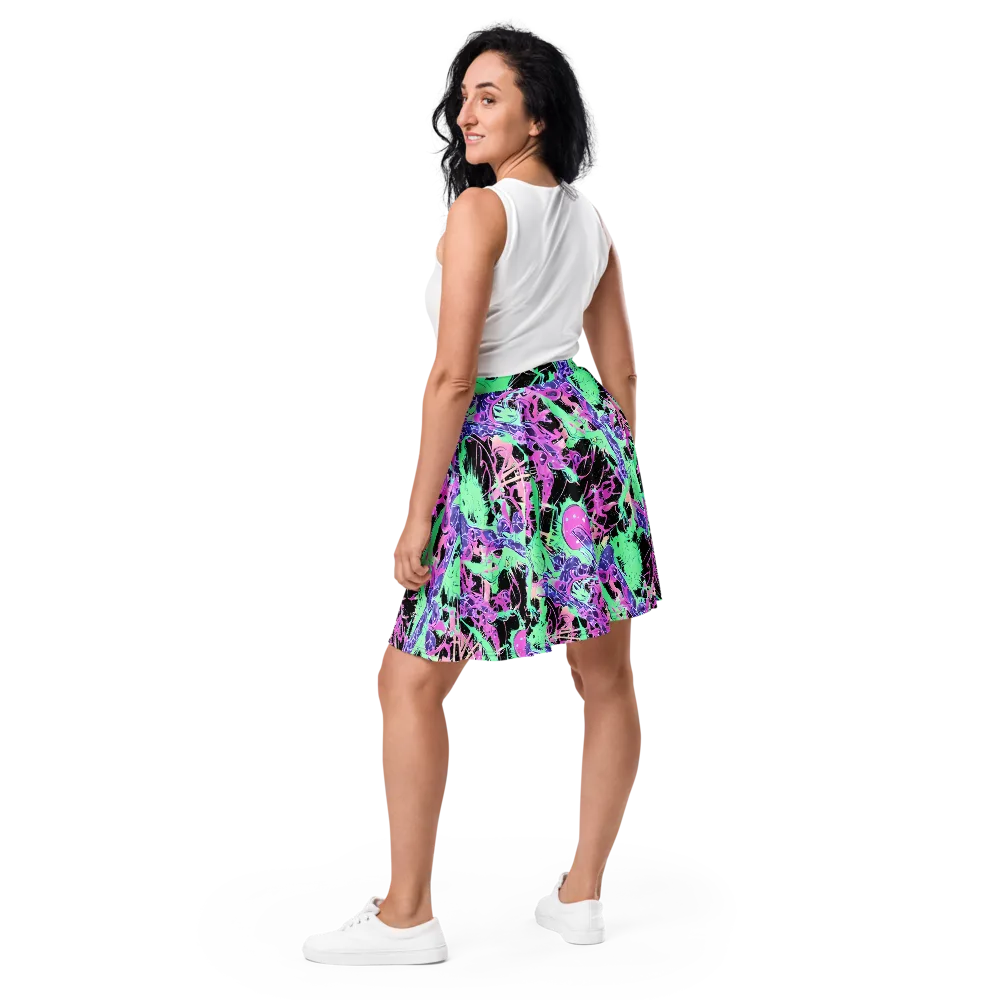 Candy Static on Skater Skirt — Back