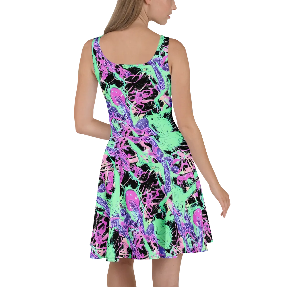 Candy Static on Skater Dress — Back