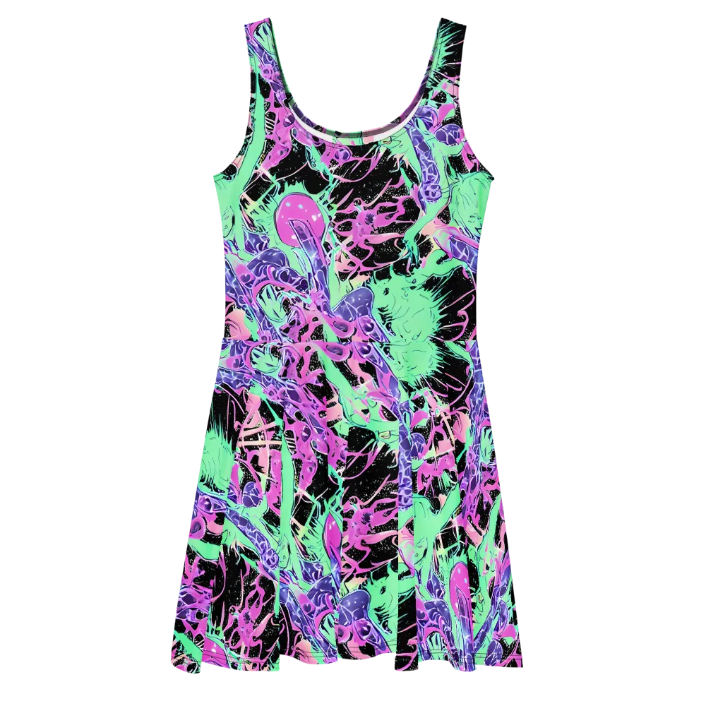 Candy Static on Skater Dress — Front
