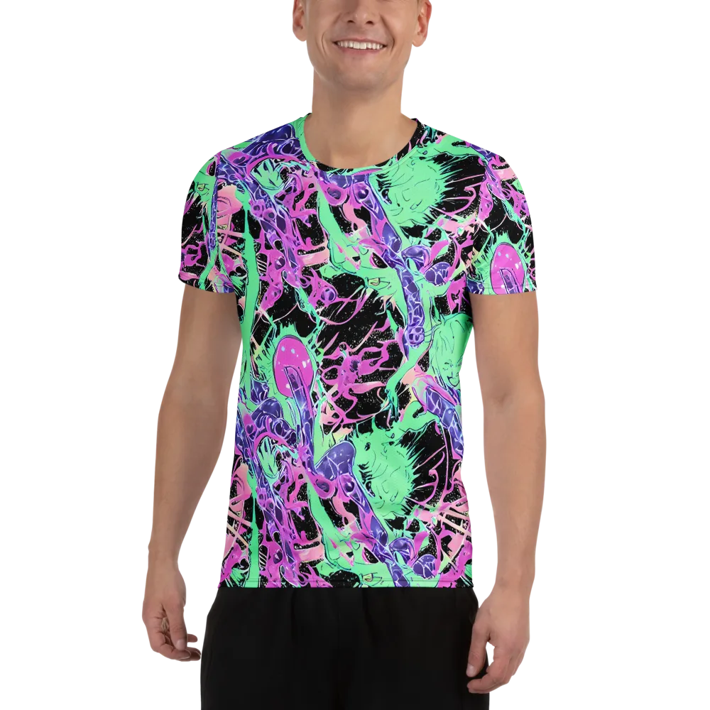 Candy Static on Men's Athletic T-Shirt — Front