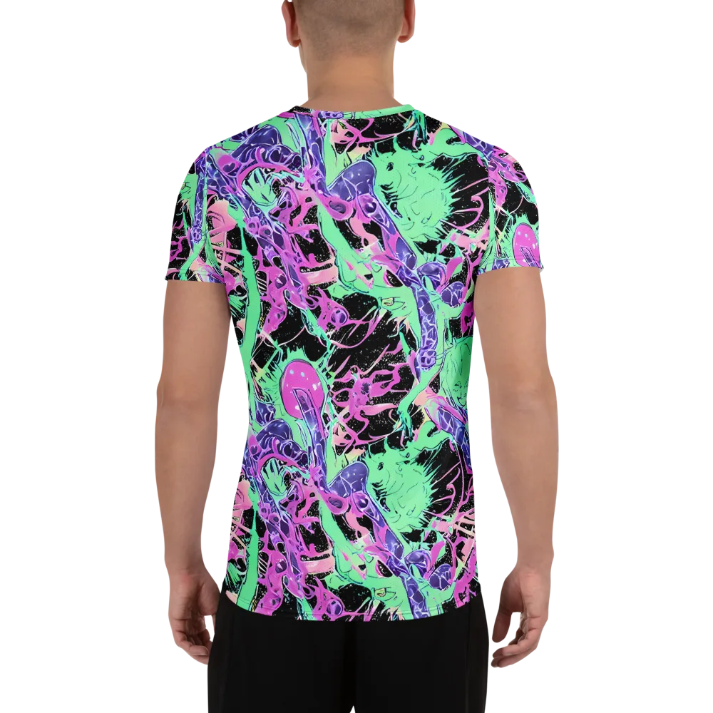 Candy Static on Men's Athletic T-Shirt — Back