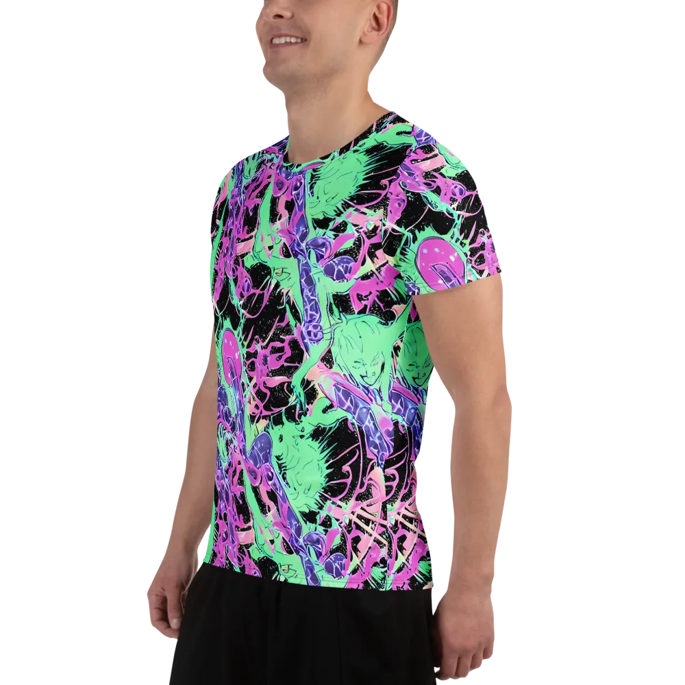 Candy Static on Men's Athletic T-Shirt — Left