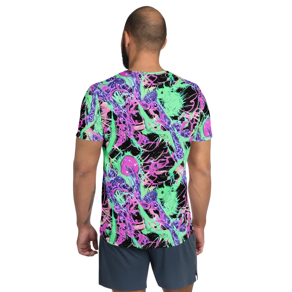 Candy Static on Men's Athletic T-Shirt — Back