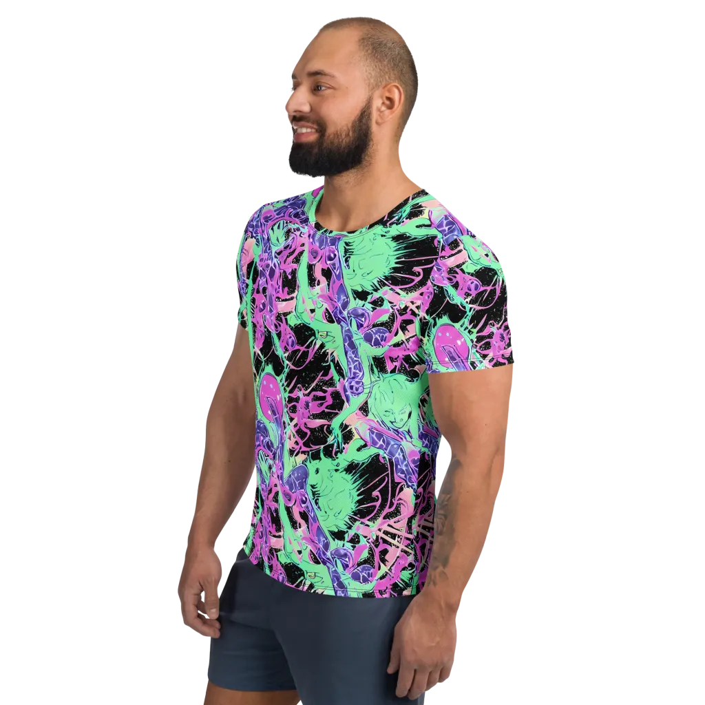 Candy Static on Men's Athletic T-Shirt — Left