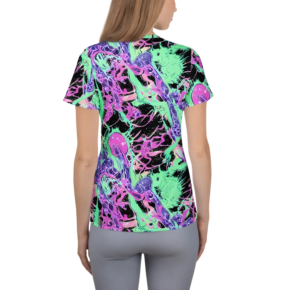 Candy Static on Women's Athletic T-Shirt — Back