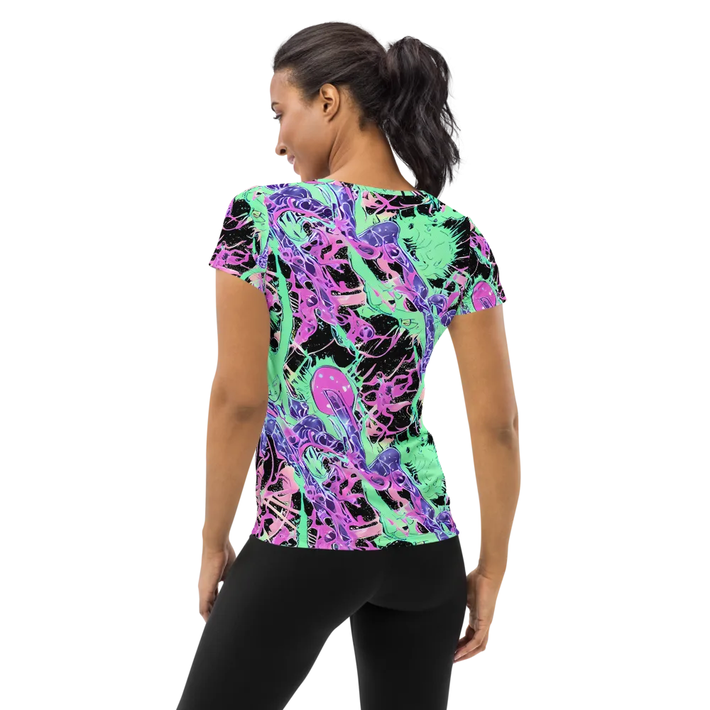 Candy Static on Women's Athletic T-Shirt — Back