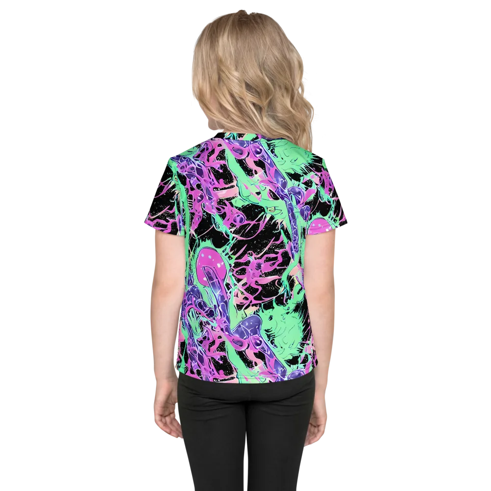 Candy Static on Kids Crew Neck T-Shirt — Back