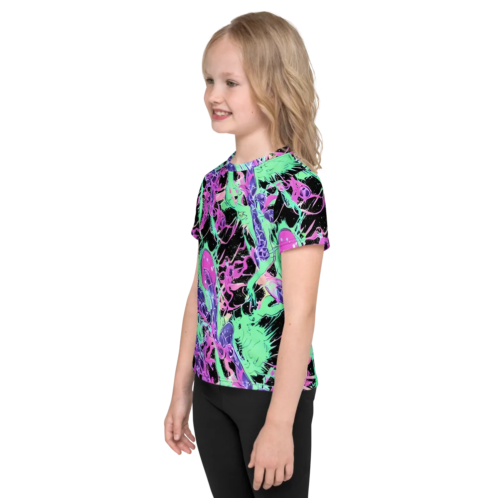 Candy Static on Kids Crew Neck T-Shirt — Left