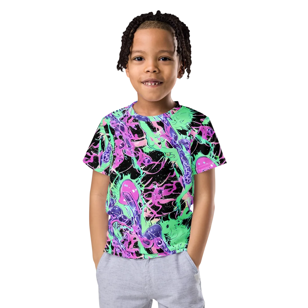 Candy Static on Kids Crew Neck T-Shirt — Front