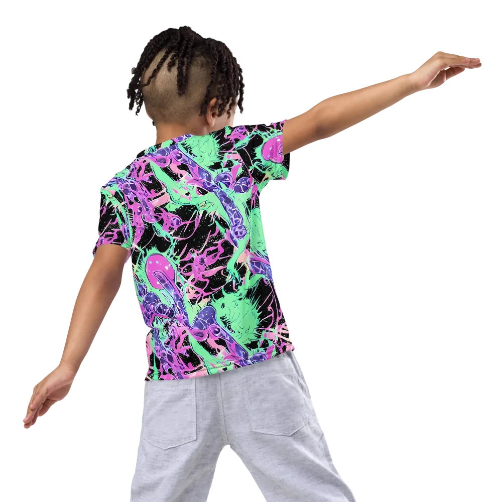 Candy Static on Kids Crew Neck T-Shirt — Back