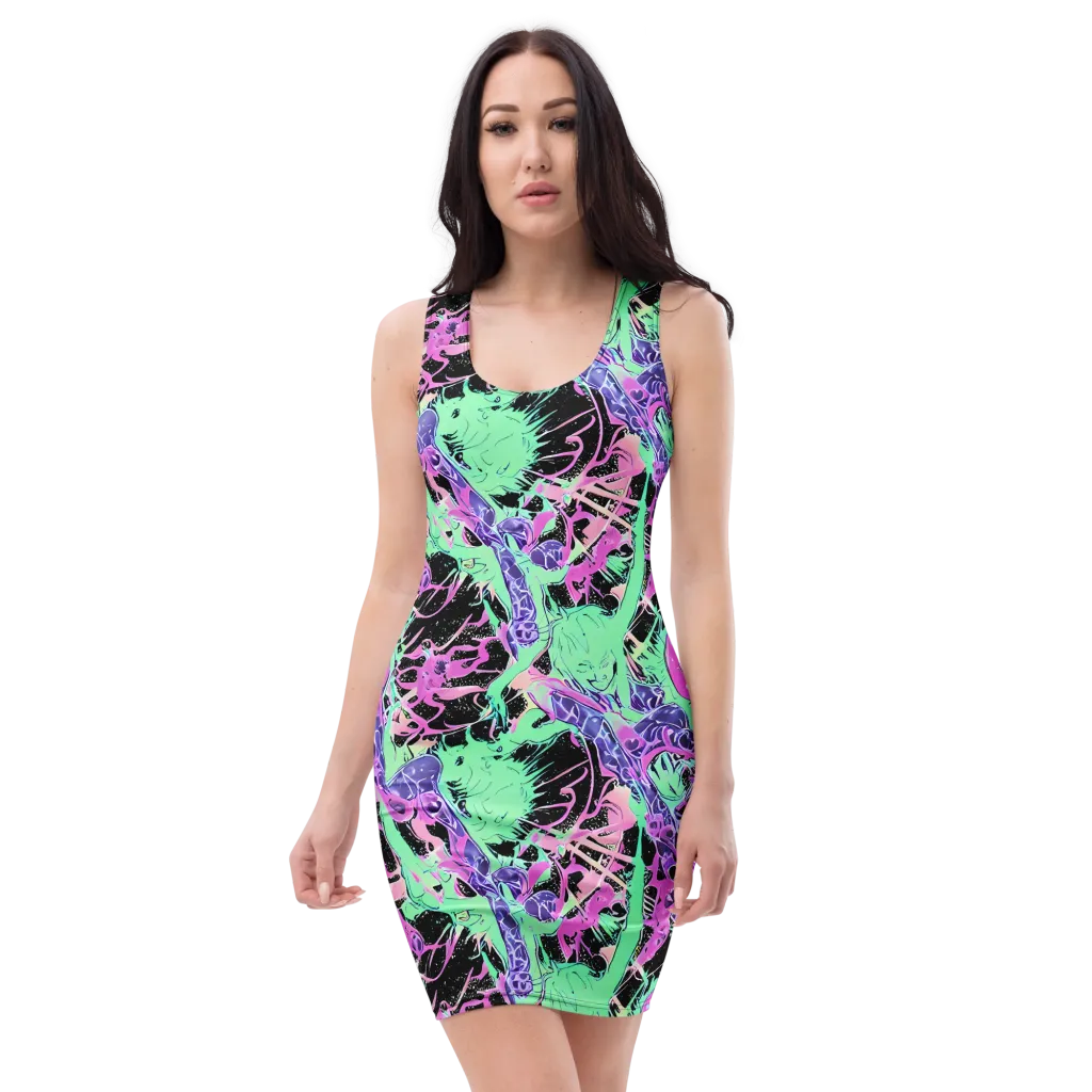 Candy Static on Bodycon Dress — Front