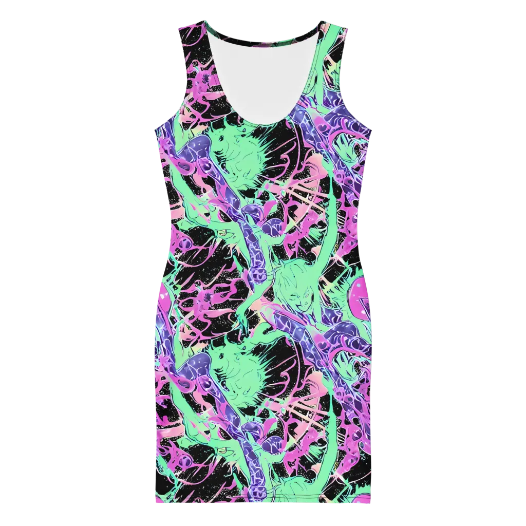 Candy Static on Bodycon Dress — Front