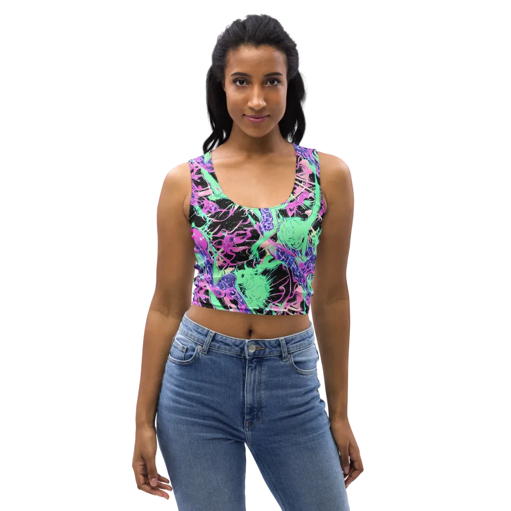 Candy Static on Crop Top — Front