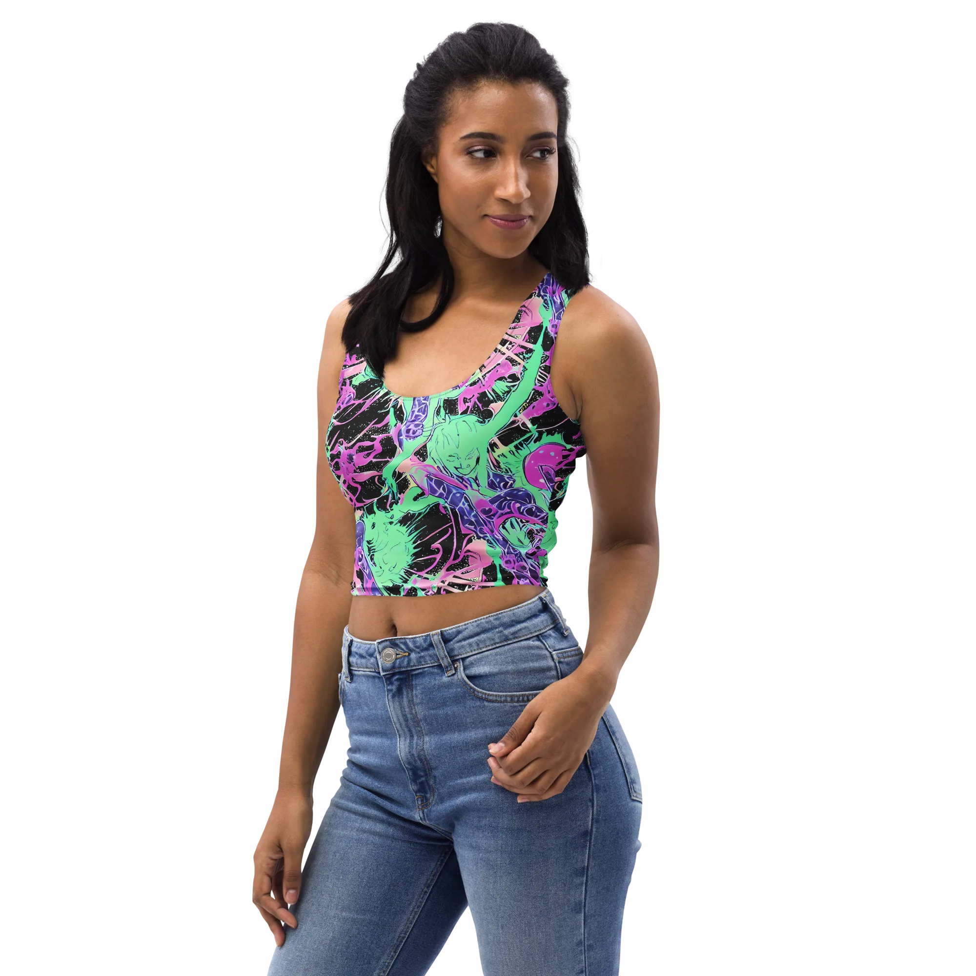 Candy Static on Crop Top — Left Front