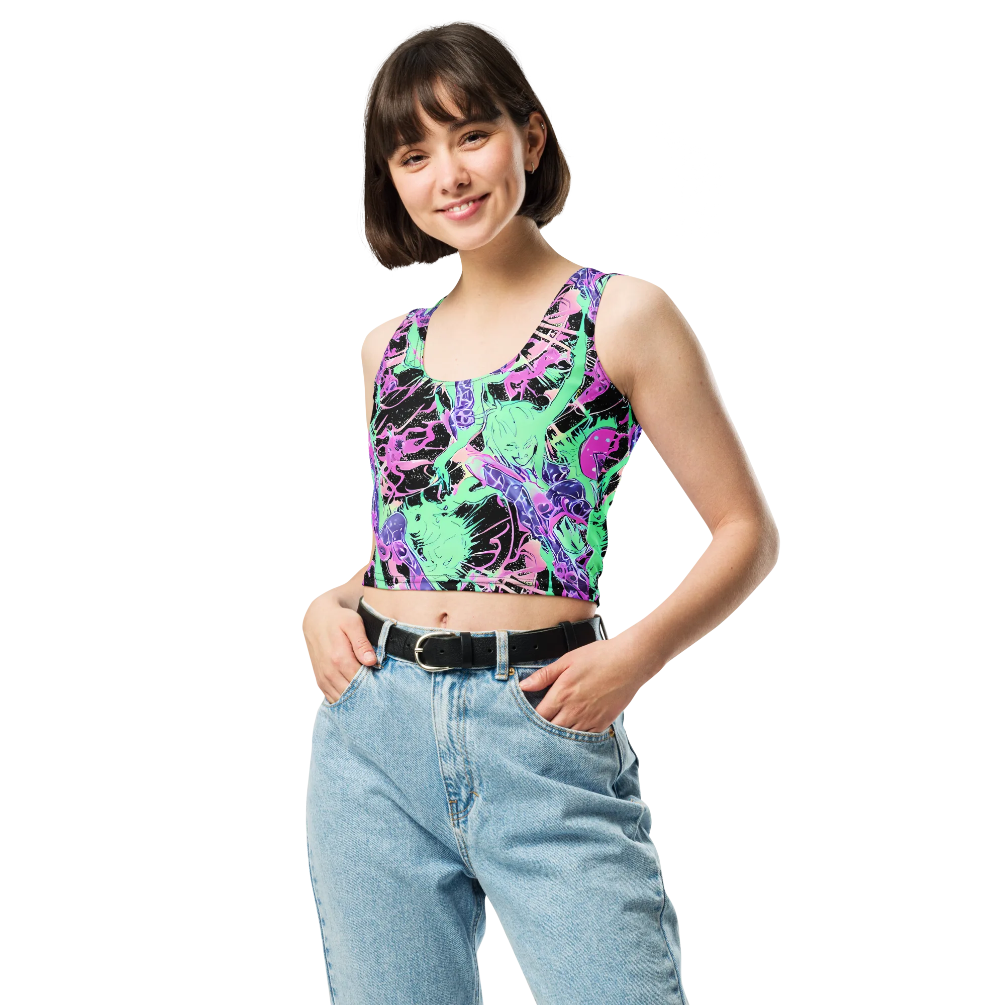 Candy Static on Crop Top — Front