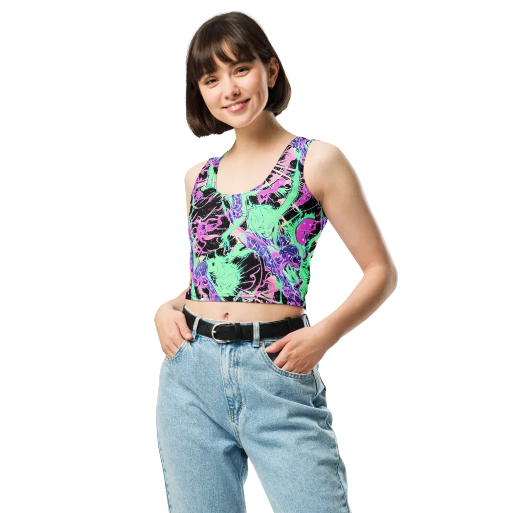 Candy Static on Crop Top — Front