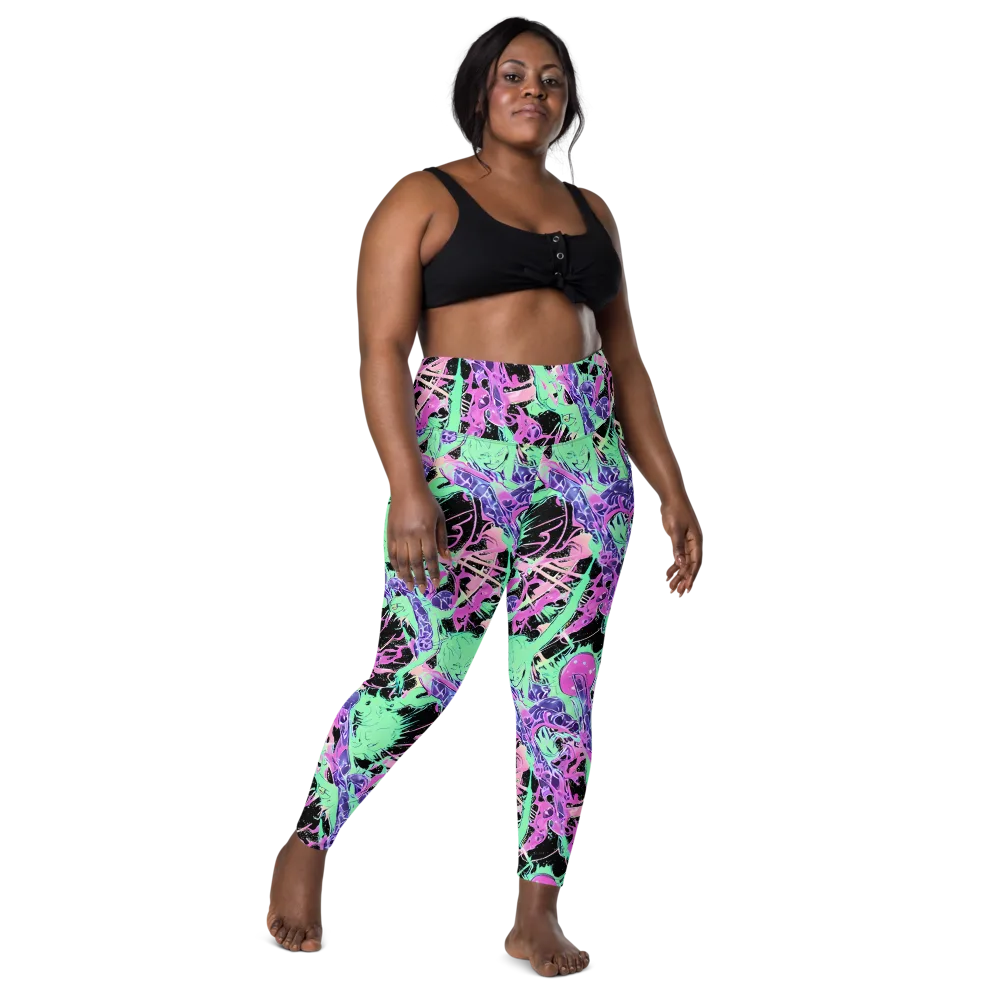 Candy Static on Leggings with Pockets — Front