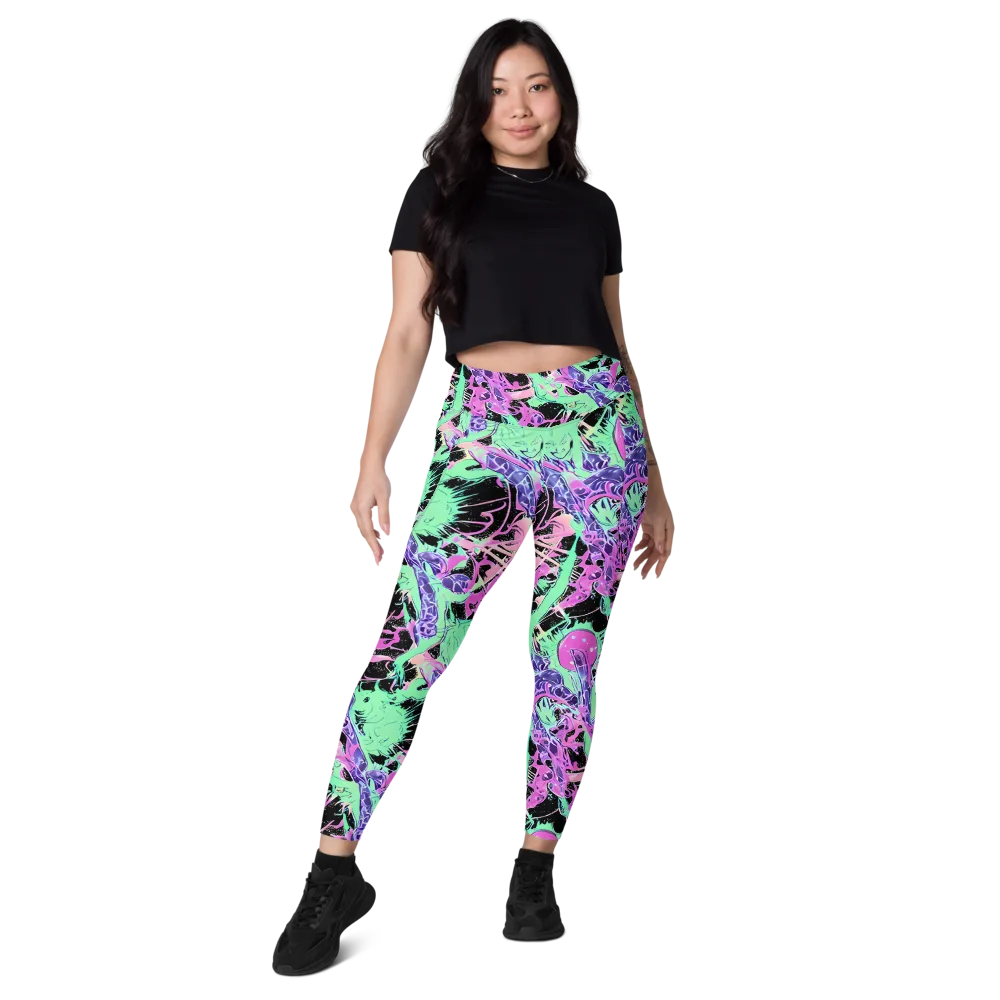 Candy Static on Leggings with Pockets — Front