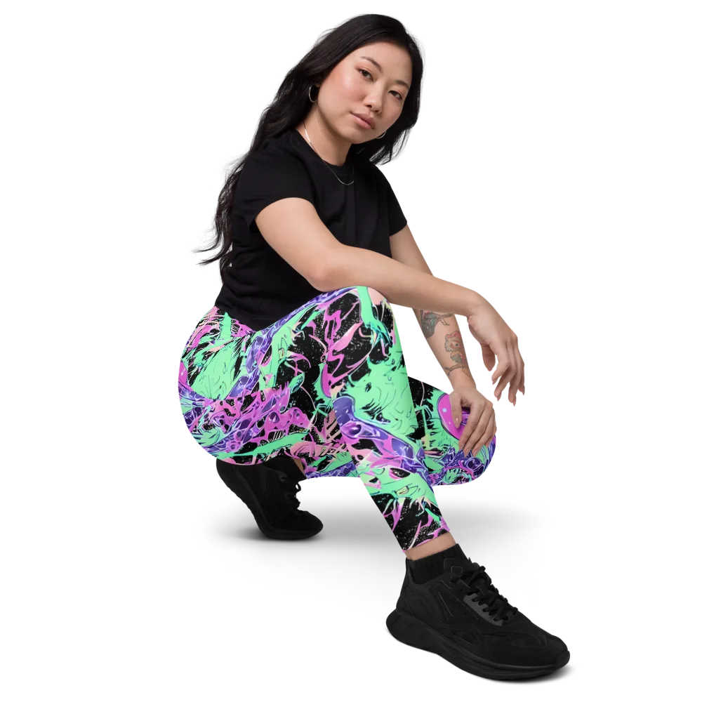 Candy Static on Leggings with Pockets — Right Front
