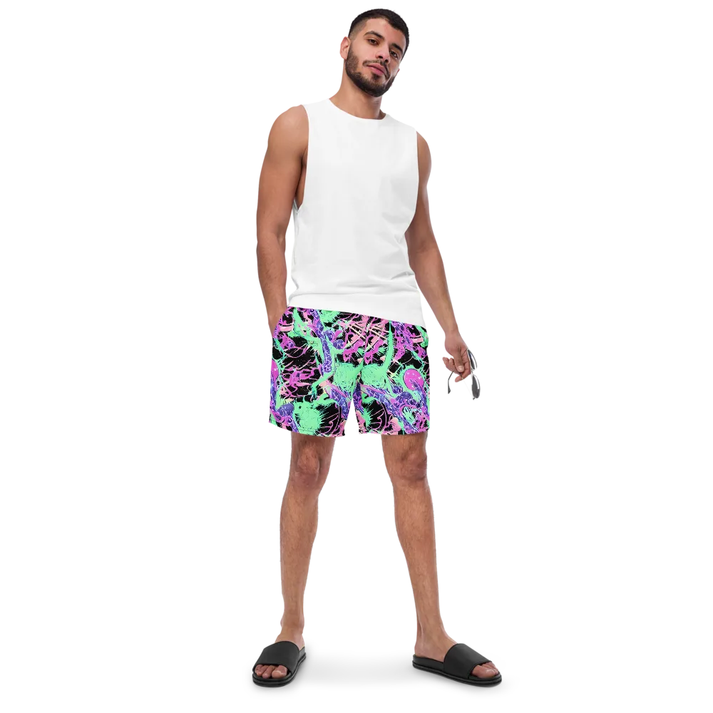 Candy Static on Swim Trunks — Front