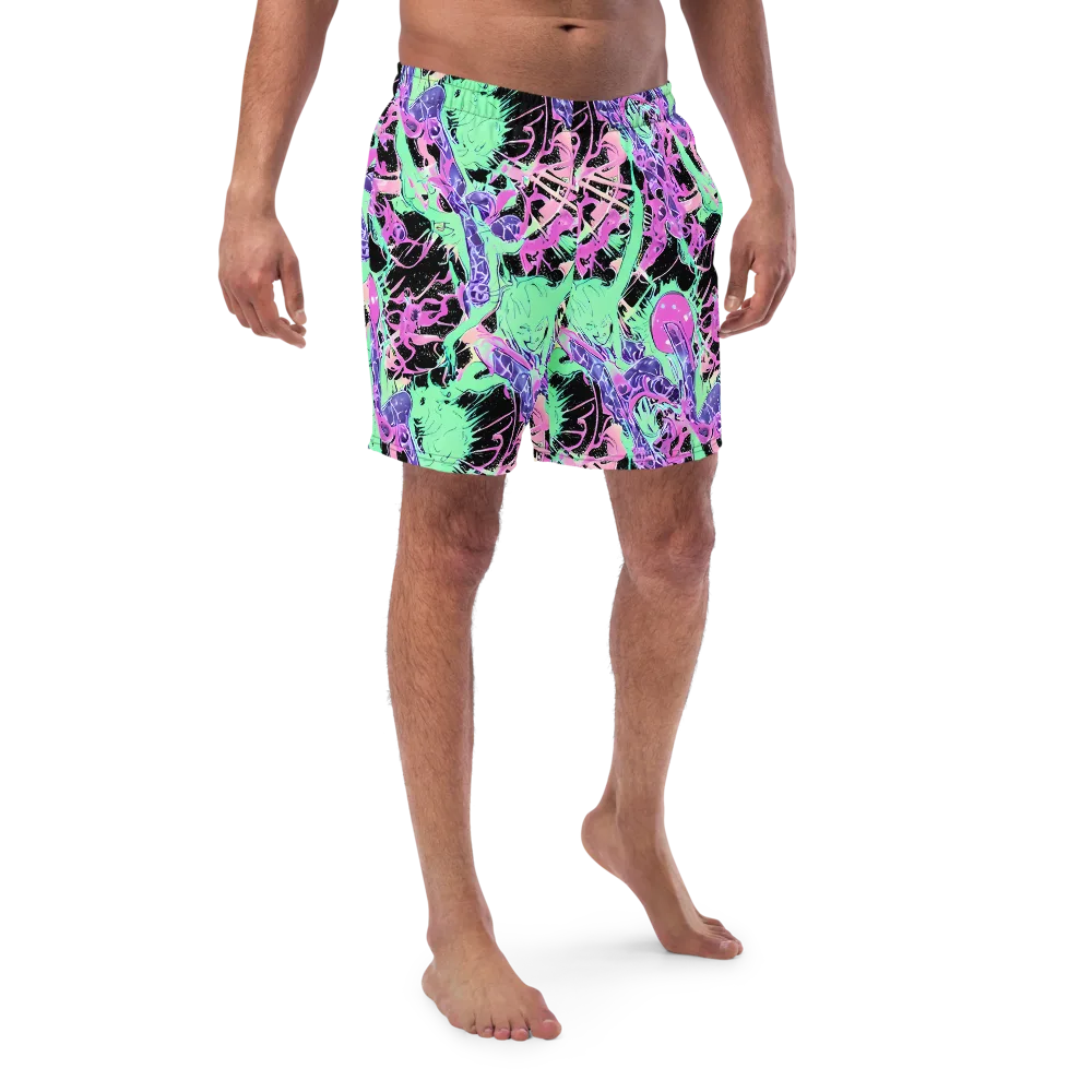 Candy Static on Swim Trunks — Front