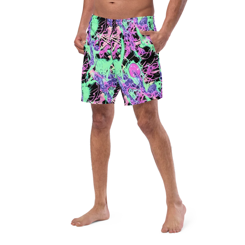 Candy Static on Swim Trunks — Left Front