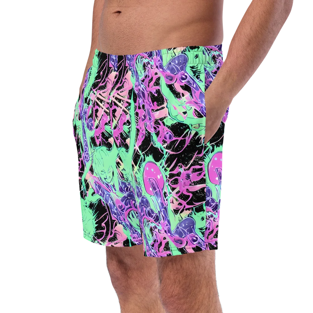Candy Static on Swim Trunks — Left Front
