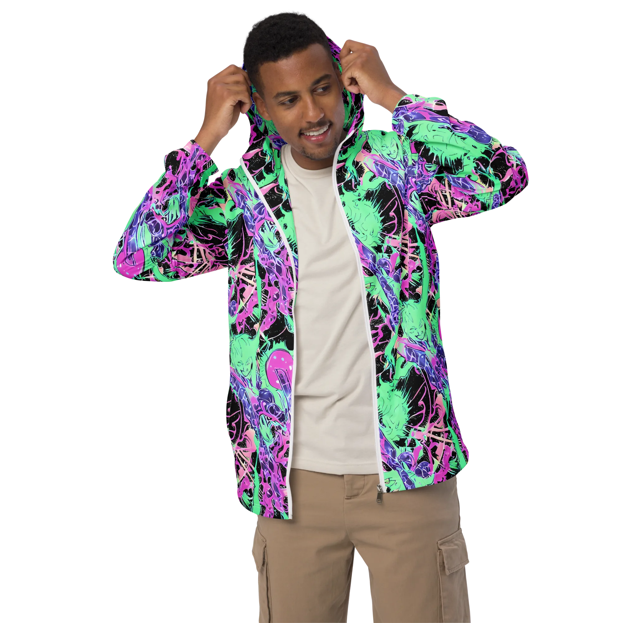 Candy Static on Men's Windbreaker — Front