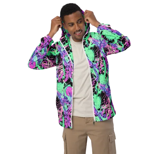 Candy Static on a Men's Windbreaker