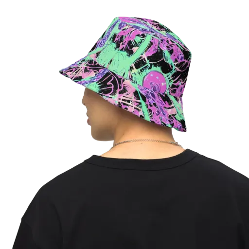 Candy Static on a Reversible Bucket Hat