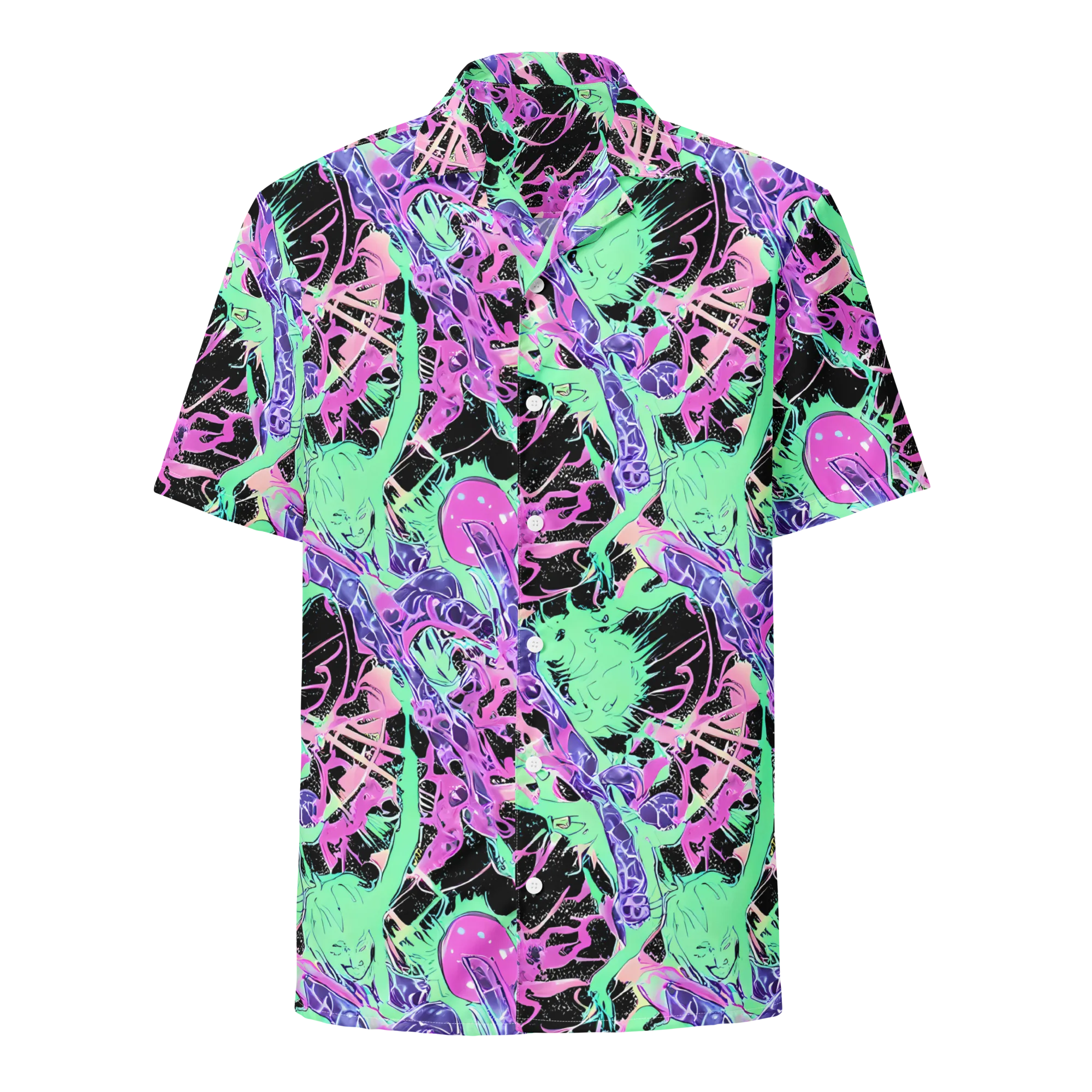 Candy Static on Button Shirt — Front