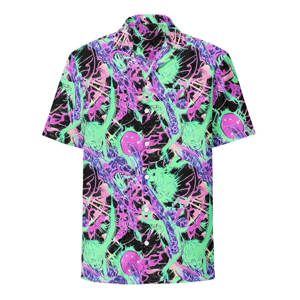 Candy Static on Button Shirt — Front