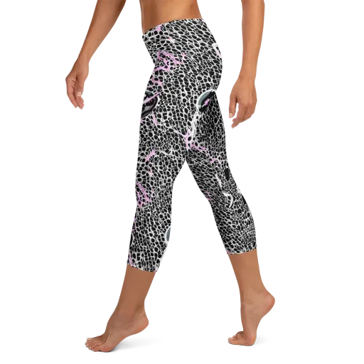 Pink Fracture on a Capri Leggings