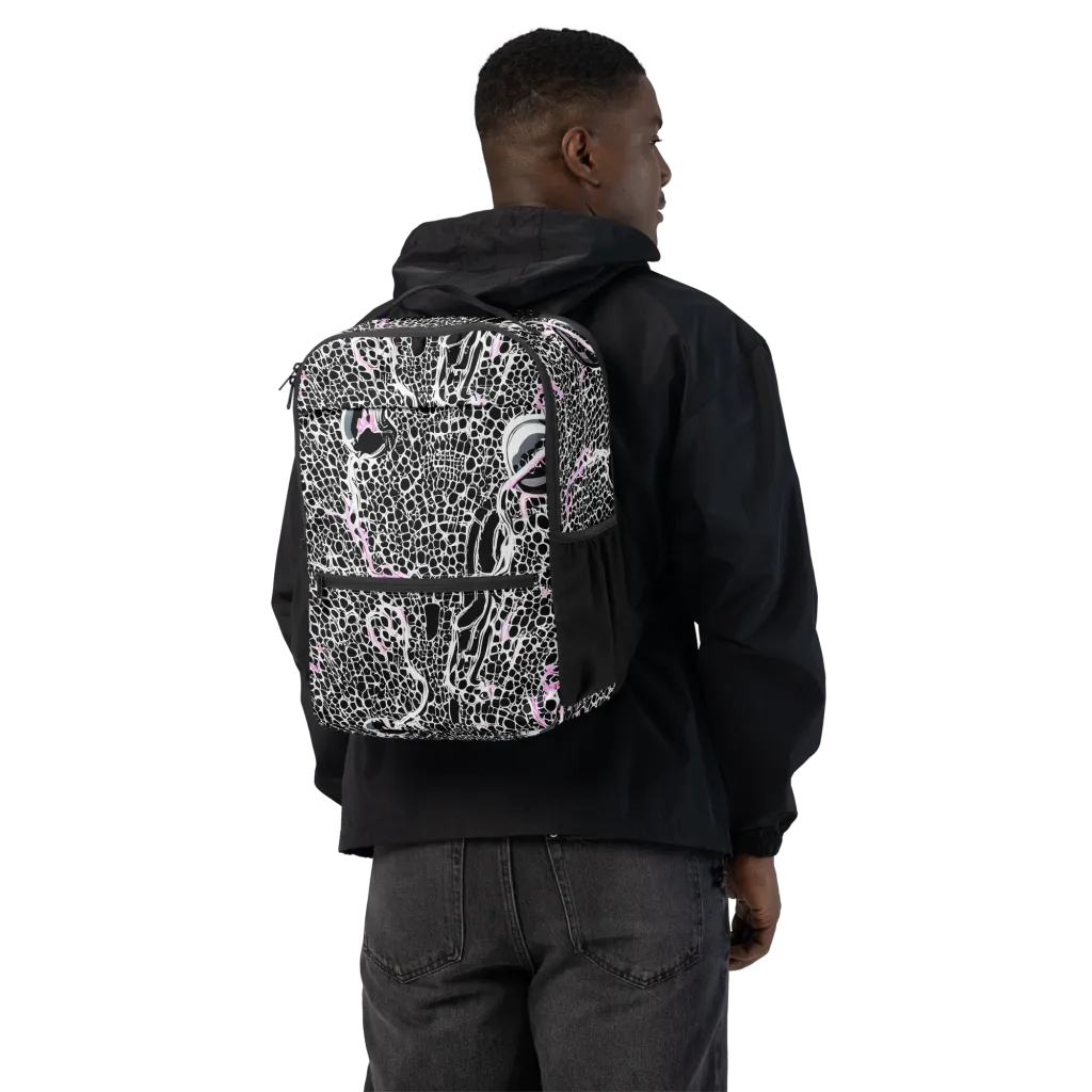 Pink Fracture on Utility Backpack — Back