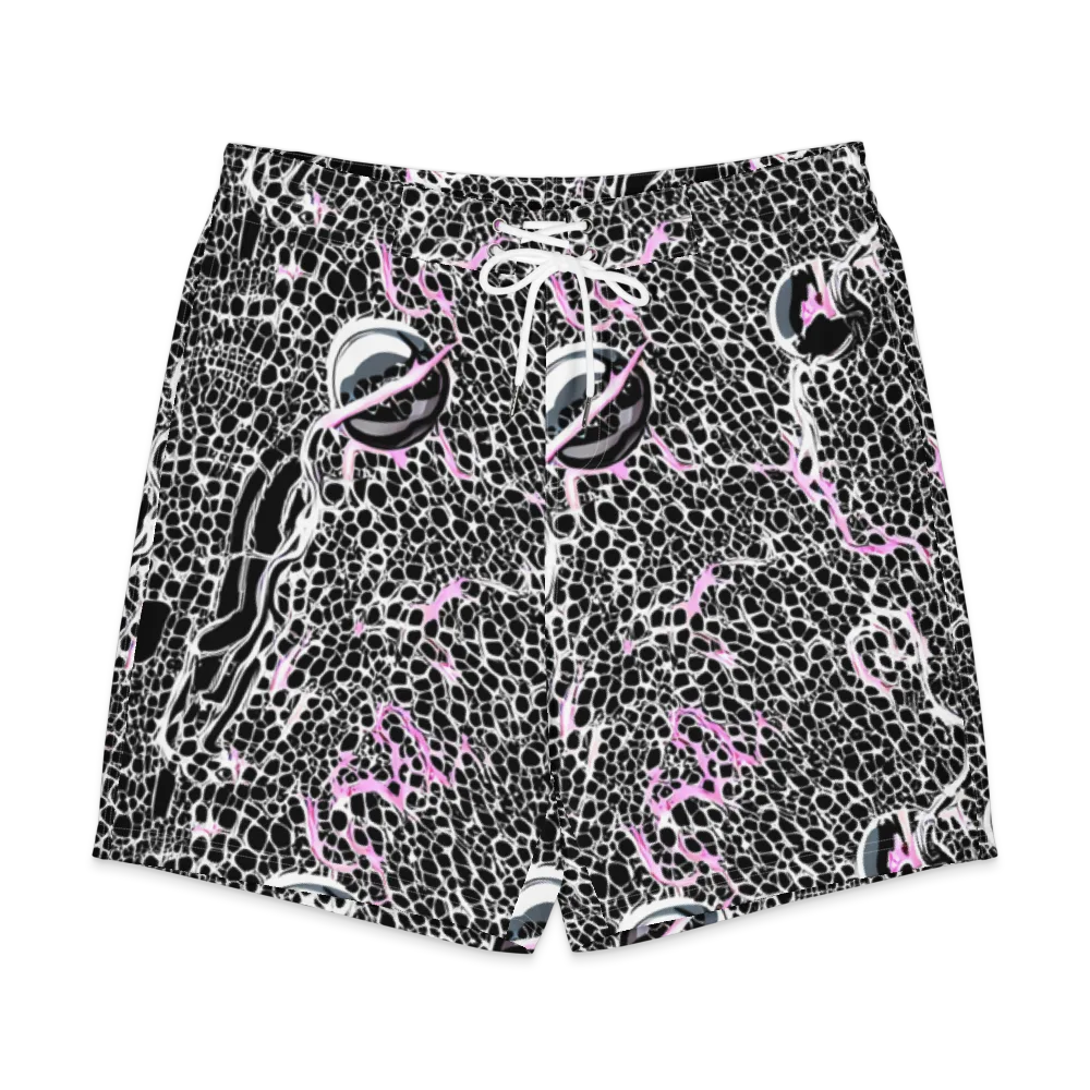Pink Fracture on Men's Board Shorts — Front
