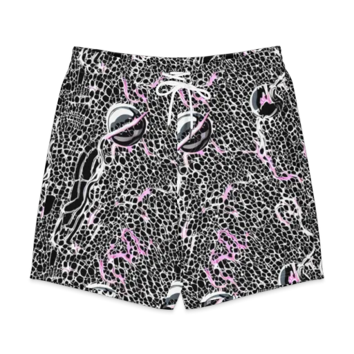 Pink Fracture on a Men's Board Shorts