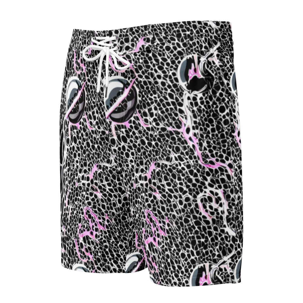 Pink Fracture on Men's Board Shorts — Front