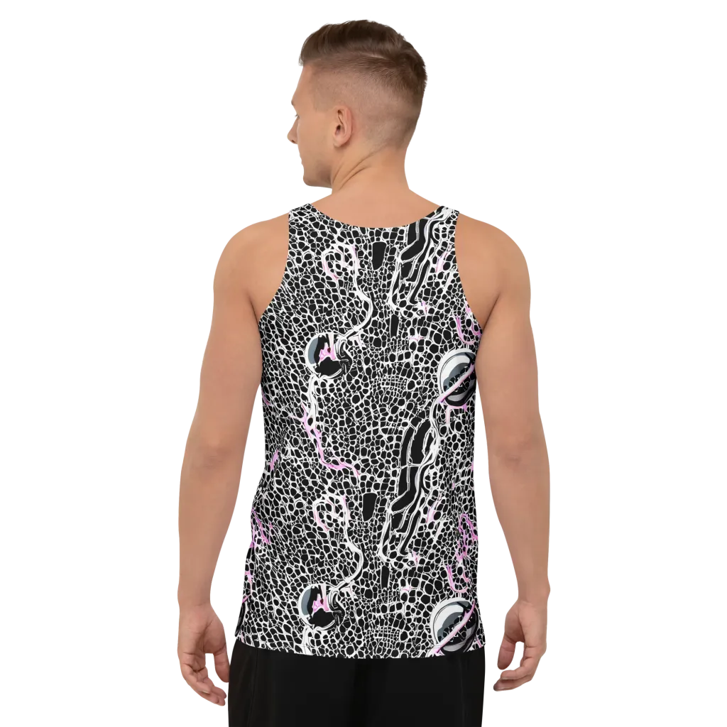 Pink Fracture on Men's Tank Top — Back