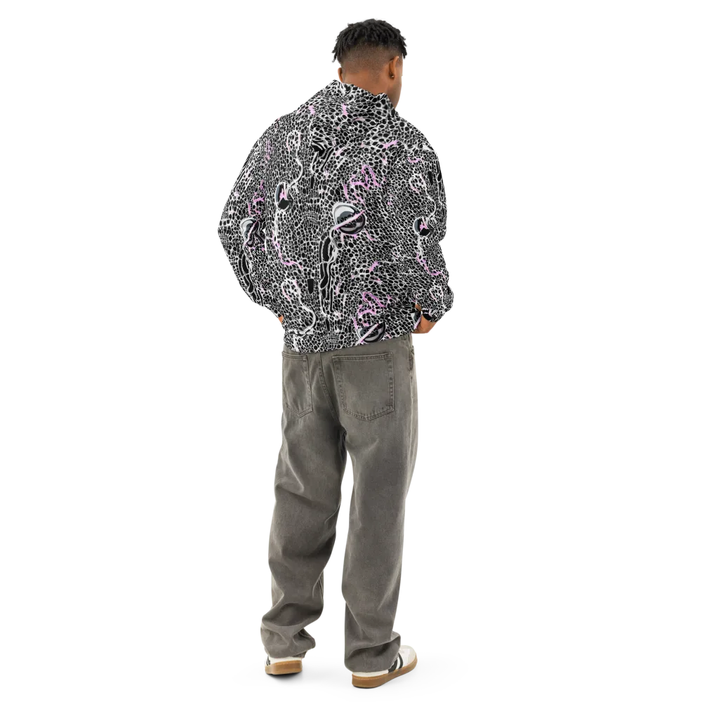 Pink Fracture on Cotton Hoodie — Back