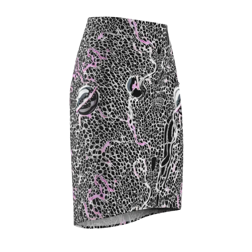Pink Fracture on Pencil Skirt — Front Side