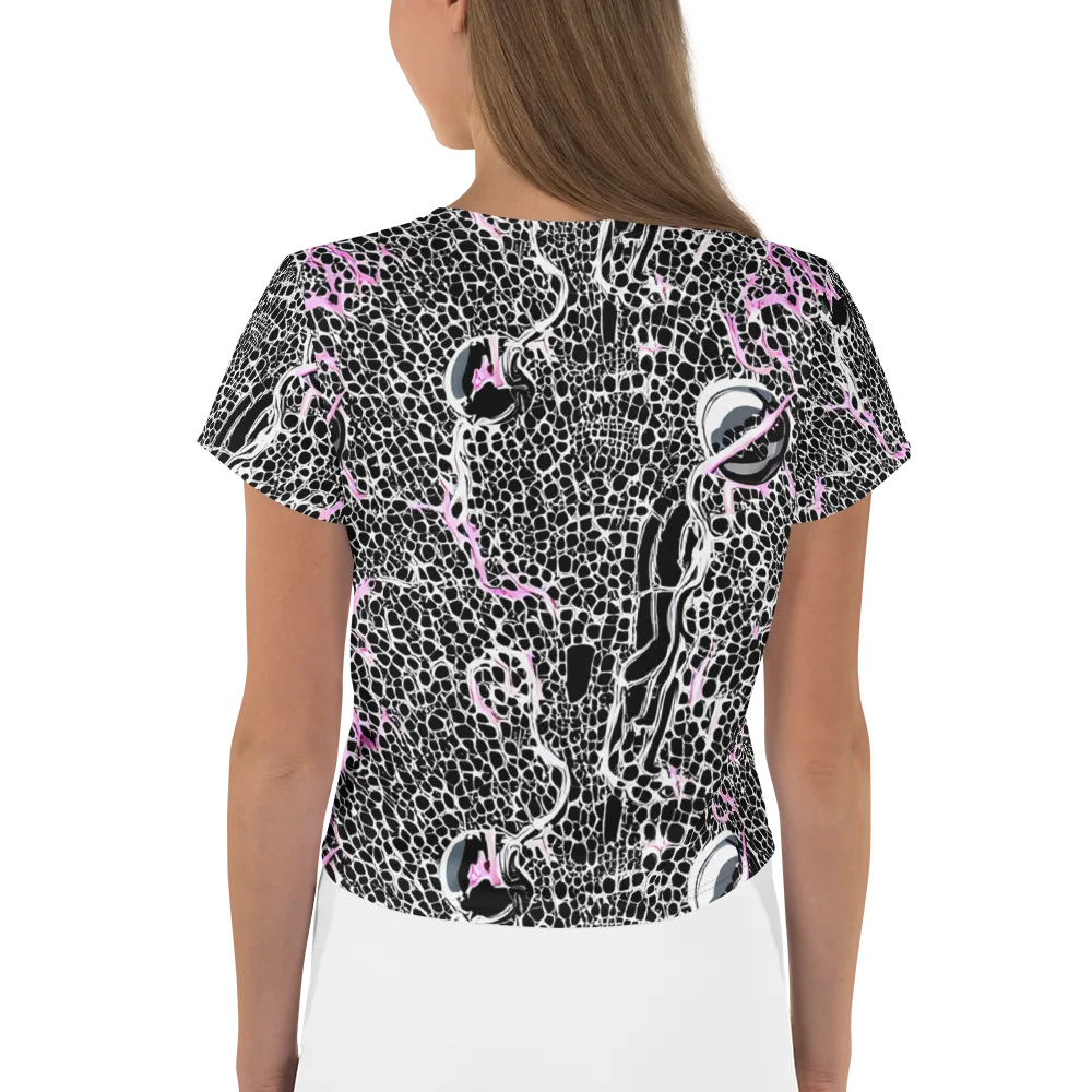 Pink Fracture on Crop Tee — Back