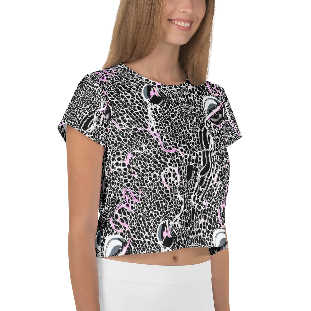 Pink Fracture on Crop Tee — Right