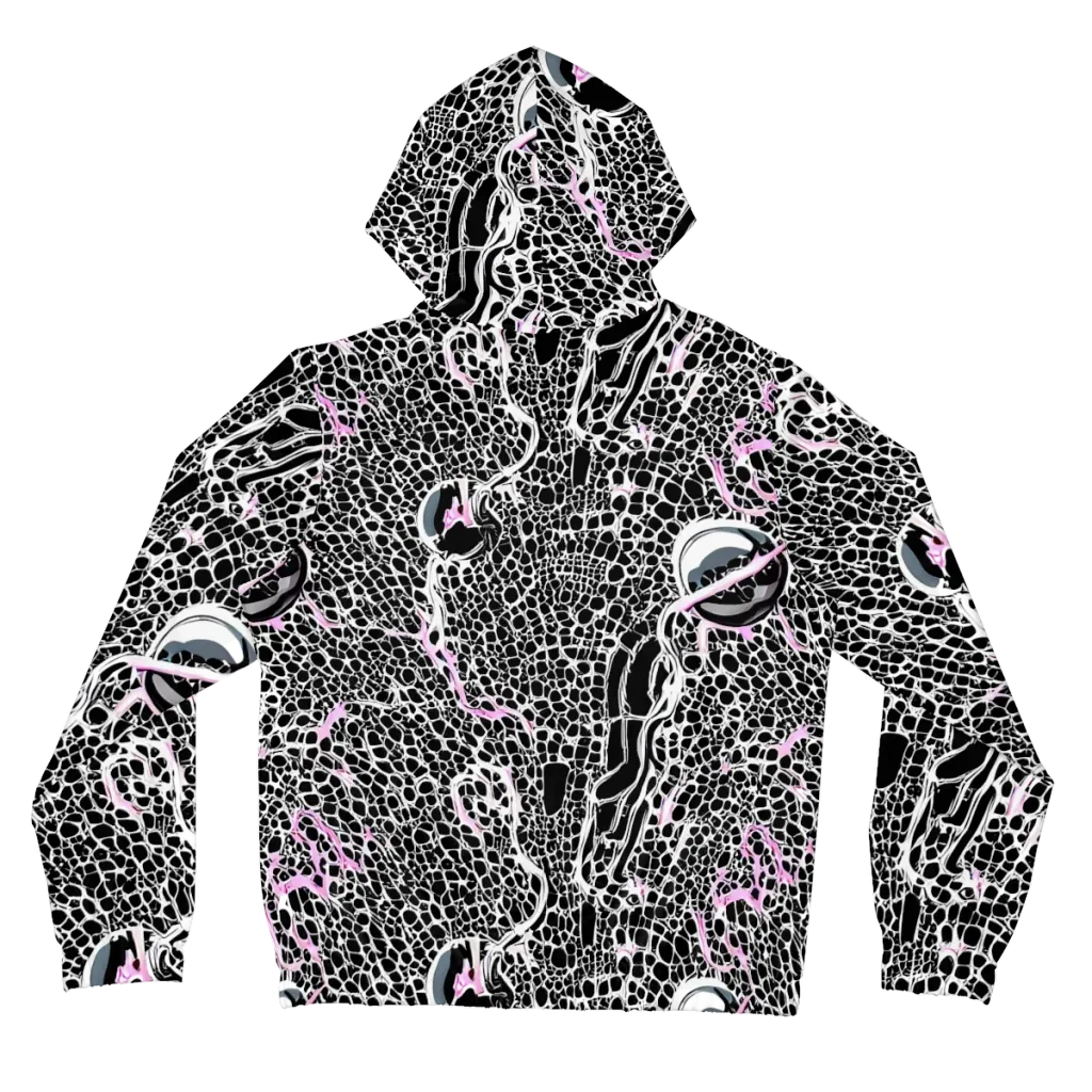 Pink Fracture on Women's Full-Zip Hoodie — Back